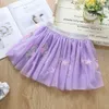 Baby Girl Embroidery Clothes Petticoat Tutus Birthday Cartoon Kids Children 3 Layers Tulle Tutu Skirt Candy Color Skirts Sequin 210417