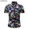 Chemise hawaïenne de plage à imprimé floral pour hommes d'été à manches courtes Chemise boutonnée décontractée Homme Fête de vacances Camisa Hawaiana 210522