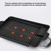 32 x 26cm Stone Grill Frying Grill Pan Rektangel Non-Stick Grill Köksartiklar Koreanska BBQ Fack Grillplatta - Svart 210724