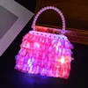 Sac de noël lumineux à lumière clignotante LED, jouet pour filles, sac Flash mignon, cadeaux d'anniversaire pour enfants, fournitures de fête scintillantes