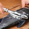 Home Meat Poultry Tools Stainless Fish Scales Scraping Graters Fast Remove Cleaning Peeler Scraper Seafood Kitchen Gadgets