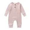 2020 Odzież niemowlęcia Jesień Noworodka Dzibuci Ribbed Kids Kombinezon Nowy Born Boys Ubrania Dziewczyna Toddler Romper 1041 Y2