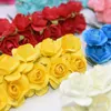 144pcs/lot Mini Paper Flowers Artificial Rose Flower Bouquet Scrapbooking DIY Craft For Wedding Decoration Bride Wreath Rosette Decorative &