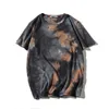 Homens Summer Hip Hop Streetwear Moda t - shirts Tops Tees Tie Casual Tie-Dye O-Neck Marca Manga Curta 210716