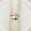 4 Colors Tree Leaf Napkins Ring Solid Color Metal Dining Hotel Restaurant Wedding Desktop Delicate Towel Buckle Ornaments BH5030 WLY