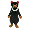 Prestanda Black Bear Mascot Kostymer Halloween Fancy Party Dress Cartoon Character Carnival Xmas Påskannonsering Födelsedagsfest kostym outfit