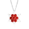 Colares pendentes Bling U-Magical 5 Projeta o colar natural do flinestone Snowflake para mulheres jóias metálicas de cor prateada