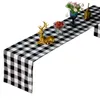 Christmas Decorations Red black and white plaid table flag Decoration Christmasday home color woven table mat Nordic Xmas tablecloth ZC409