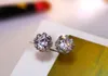 Luxury Stud Earrings 100 925 Silver Crystal Zircon Wedding Earring for Women Women Brincos Oorbellen E0058768206