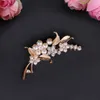 Mode coréenne argent plaqué broches de mariage bijoux simulé perle broche fleur collier cristal Hijab broches bijoux de mode