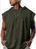 Herren Casual Pullover Sport T Shirts Absicherung Hoodie Freizeit Ärmellose T-Shirts Kapuzenweste Lose T-Shirts Gym Fitness Tops161K