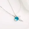 Pendentif Colliers Sirène Fishtail Collier Avec Cristal Bleu Chaîne En Verre Bijoux Pour Cadeaux