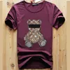 Hot Diamond T-Shirt Glasses Bear Tide Brand Male Short Sleeved Tees shummer New Style Casual Young Streetwear Cotton Top Men's Clothing S-5XL