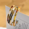 Pulseiras abertas de aço inoxidável de aço inoxidável livre selvagem para mulheres cor ouro círculo colorido cordas envoltório jóias q0719