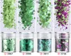 40 stilar 10 ml / burk 3D Nail Art Sequins Nailpolish Glitter Pulver Makeup Dekorationer Holografisk effekt