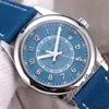 ZF Calatrava 6007A-001 A324CS AUTOMATYCZNY Zegarek 39mm Steel Case Niebieski numer wybierania tekstury Markery skórzany pasek z białej linii Super Edition Zegarki Puretime