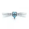 Wedding Rings UFOORO Elegant Silver Jewelry Sky Blue Crystal Pear Cut Water Drop Shape Zircon Ring For Woman Party Gift Finger