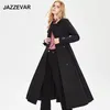 여성 트렌치 코트 Jazzevar 2021 봄 가을 기금 온도 무릎 위의 모델 장소 유행 코트 여성