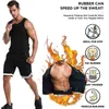 Męski garnitur sauna zamek błyskawiczny gorset, kamizelka sportowa, potop fitness potem, kształtowanie brzucha talii czarny strój jogi