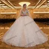 Glitter 2022 Dantel Balo Elbise Gelinlik Mücevher Boyun Püskülleri Işıltılı Gelin Gowns Plus Boyut Vintage Vestido De Novia S