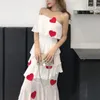 APPLIQUES DE COEUR RED RED WHAND PATCHWORK CASCOWER RANGE MAXI PROBLES LONG ROBE SLASH COLD D0601 210514