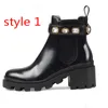 Herbst Winter High Heel Mode Stiefel 100 % Rindsleder Metall Gürtelschnalle Frauen Schuh Designer Schuhe Diamant Dicke Absätze Leder Alphabetisch Lady Desert Boot Große Größe 35-42