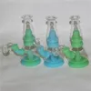 Silicone Pipe Water Bong With 4mm quartz banger nails For Smoking FDA Silicon Dab Rigs Unbreakable Glow in the dark Oil Rig Bongs