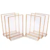 Party Decoration Gold Double Sided Picture Frames Acrylic Sign Holders Vertical Po Stand For Table Numbers Wedding Cards Pressed Flowers Men