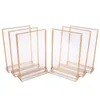 Party Decoration Gold Double Sided Picture Frames Acrylic Sign Holders Vertical Po Stand For Table Numbers Wedding Cards Pressed F8918801