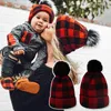 Beanie/Skull Caps Cute Christmas Parent-Child Hat Warm Winter Mom Kids Girl Boy Beanie Cap Pompom Knitted Children Toddler Bonnet 2022