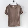 Zomer pure katoenen t-shirt voor mannen o-hals effen kleur casual dunne t-shirt basic tees plus size mannelijke korte mouw tops kleding 220309