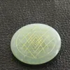 Natural Loose Gemstones 7-color Chakras Stone Ornament Engraved Geometric Triangle Pattern Sri Yantra Yoga Meditation Prop Reiki S2855