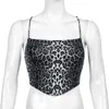 Léopard Imprimer Sexy Y2K Crop Top Tanks Camis Vêtements d'été pour femmes Bandage Dos nu Vintage Corset Gilets Femme Streetwear 210510