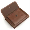 Porte-monnaie de poche pour hommes, support d'affaires pliable en cuir véritable antivol, portefeuilles de haute qualité