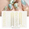 Ligne métallique Nail Art Stickers Stickers Tops Rose Gold Auto-adhésif Striped Stripe Lines Nails Decal DIY Maquillage