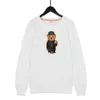 Autumn men's crew neck sweatshirt pullover Korean version of the trend designer print bear loose sports leisure