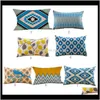 Bedding Supplies Textiles & Gardengeometric Printing Pillow Case Cafe Home Decor Cushion Ers Items Household Textile Products Drop Delivery 2