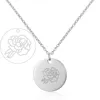 Stainless Steel Carnation Flowers Necklace Carved Daisy Rose Pendant Necklace For Women Collar Jewelry Mother's day Gift For Mom