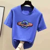 Wwenn Verão Camiseta Mulheres Tops Kawaii Lantejoulas Tshirt Roupas Coreanas Manga Curta Casual Algodão Branco Camiseta Femme 210507