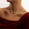 Chokers Boho Flache Glasperlen Charme Choker Halskette Für Frauen Weibliche Aussage Perle Intervall Perlen Kette Hals Modeschmuck