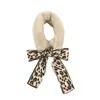 Koreanska vinter leopard print små silke halsduk imitera rex kanin plysch bib scarf kvinnlig päls krage neck guard varm falsk colla p03 h0923