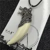 Punk Cool Brave Colar de Dentes de Lobo para Mulheres Joias da Sorte Vintage Imitação de Dente Amuleto de Dente Pingente Colares Atacado