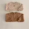 Babykleding herfst meisjes regenboog borduurwerk sweatshirts tops kinderen lange mouw t-shirt peuter jongens casual trui 210515