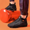 2021 Topp mode gränsöverskridande stor storlek 46 män kvinnor skor tjocksoled solid färg casual sports front snörning high-top rund tå röd sko kod w-6879