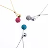 Pendentif Colliers Contracté Femmes Bijoux OrArgent Couleur Charme Collier Pour Filles Cadeaux Boules Polychromes Exquis Cristal Mode Acces