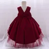 né bébé fille 1ère année anniversaire robe dentelle tutu fête perles broderie infantile robe de baptême enfant en bas âge filles vêtements 210508