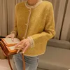 H.SA Winter Elegant Sweater Coat Button Up Female Formal Knit Cardigans Lace Neck Casual Knitwear Pearl Beading Retro Tops 210417