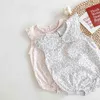 Body Summer Bodysuit Cute Bez Rękawów Kombinezon Kwiatowy Bawełna Baby Odzież Dziewczyna Toddler 210417