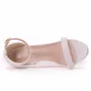 Kleidschuhe Akexiya Kristall Braut Hochzeit Mode Weiße Frau Knöchelriemen Party Sandalen Offene spitze High Heels Pumps Weiblich