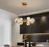 Современное золото / черная люстра светильника стеклянные пузырьки металлические подвесные светодиодные бусины звезды светильник для гостиной спальня